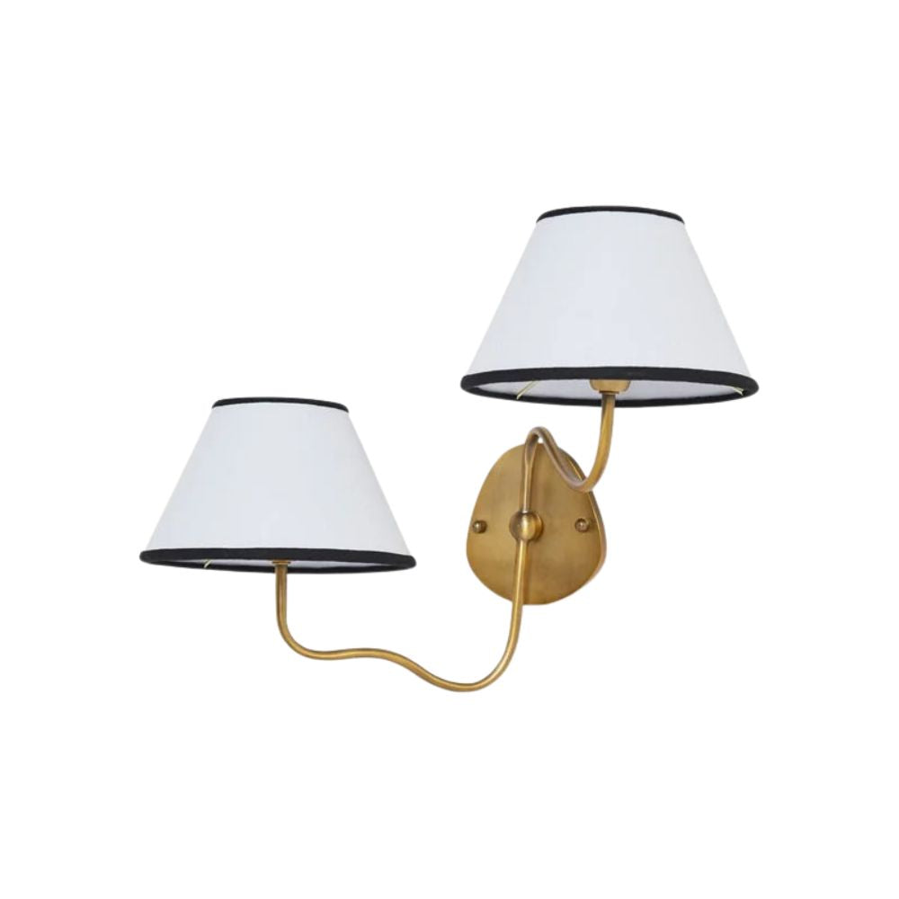Fabric Double Wall Sconce - Elegant Swan Neck Wall Lights for Bedroom