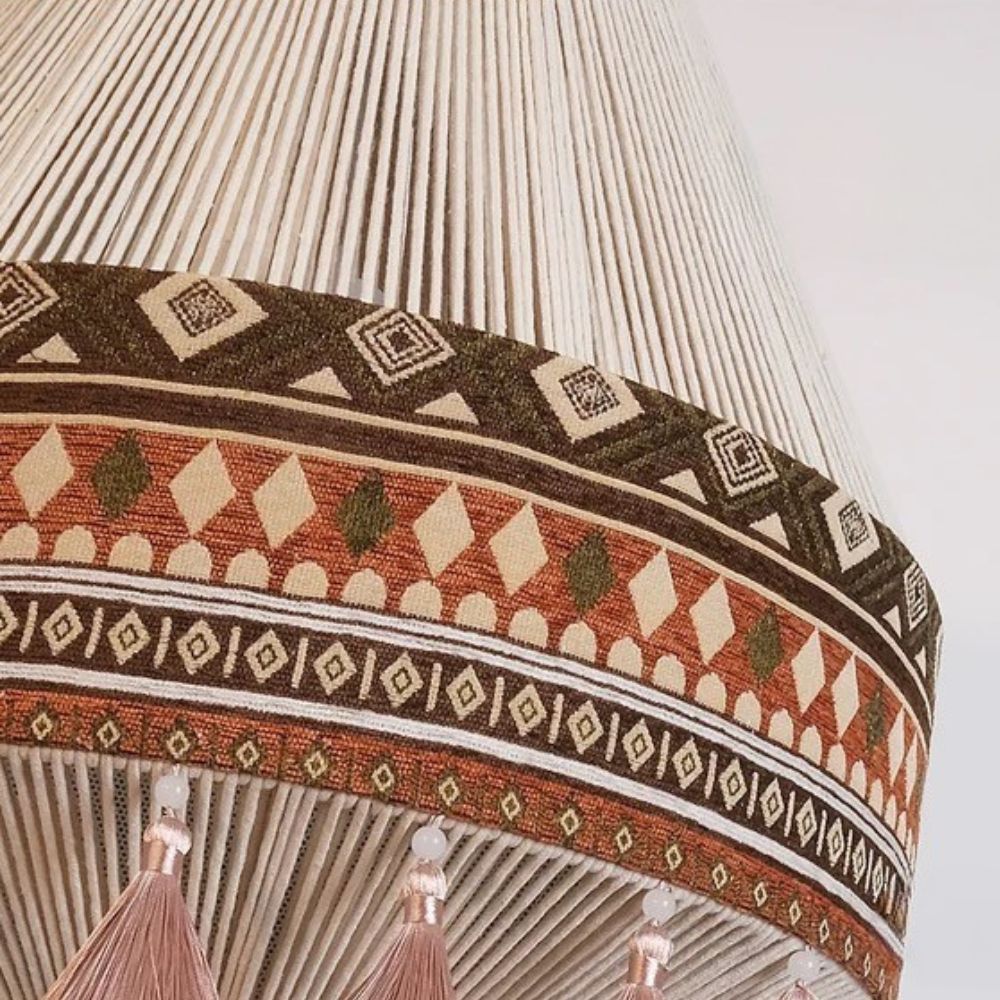 Bohemian Fringe Pendant Light - Lantern Cotton Light for Living Spaces