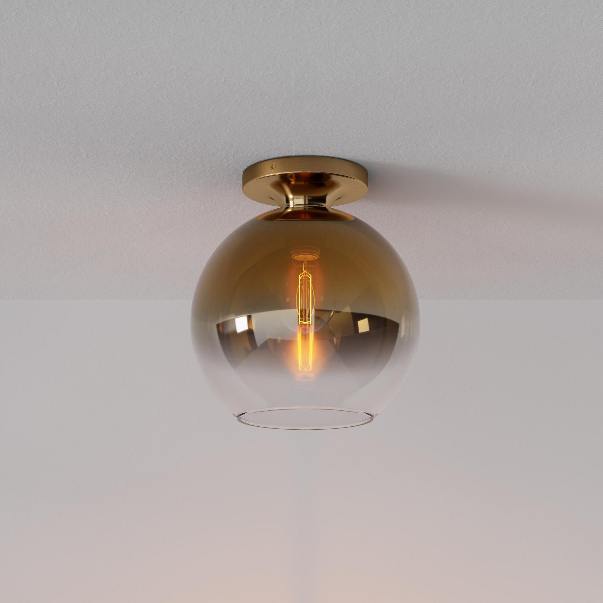 Selvion Modern Globe Ceiling Light - Damp-Rated Bathroom Lighting - Luxe Glass Shade