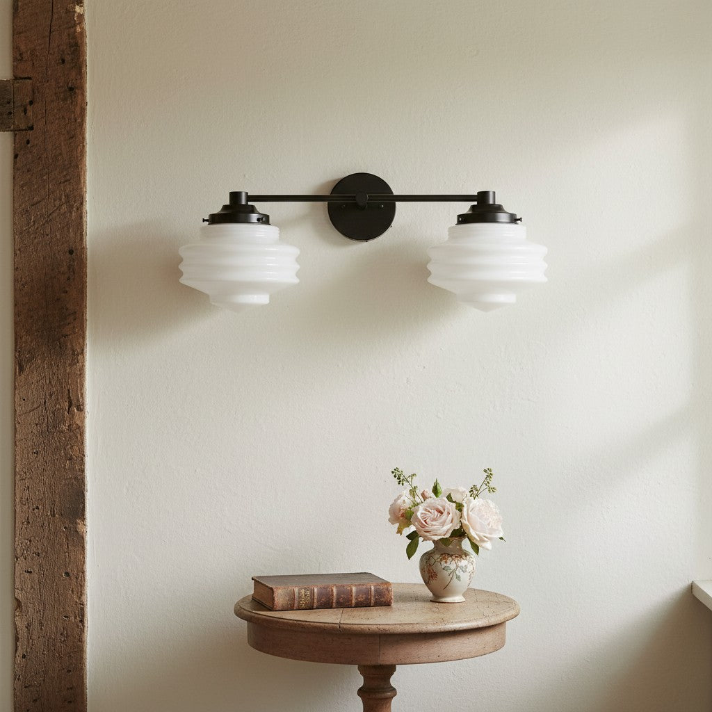 Geotower Glass Modern Wall Sconce - Glass Globe Light - Elegant Home Fixture