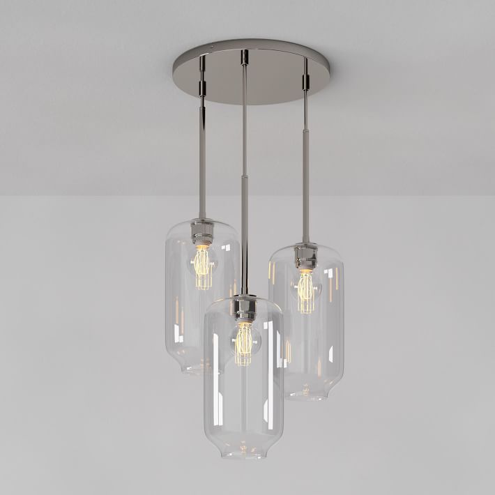 Lumivelle Pebble Glass Chandelier - 3-Light Modern Pendant Style