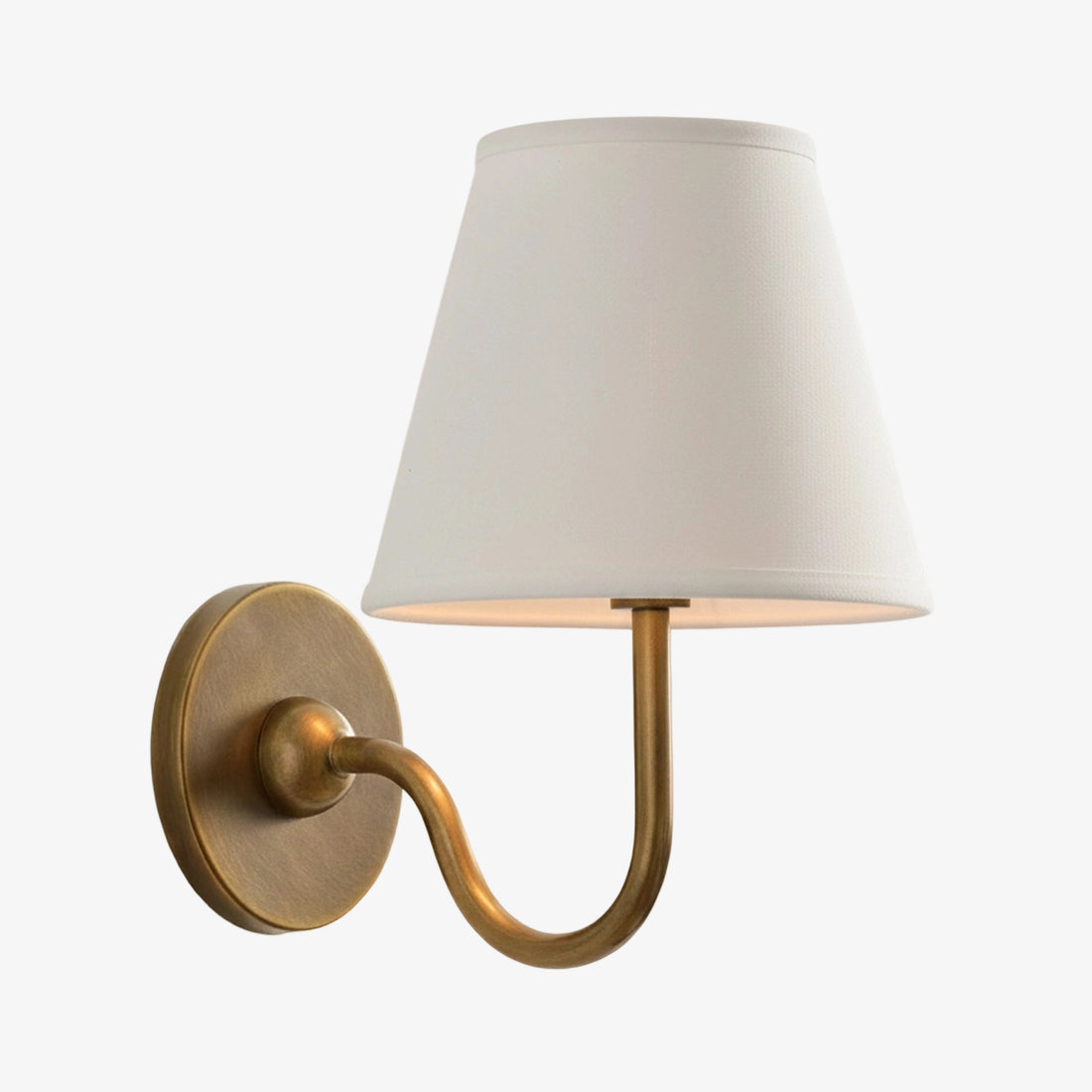 Luvora Pleated Linen Wall Lamp – Vintage Brass Wall Light for Living Rooms