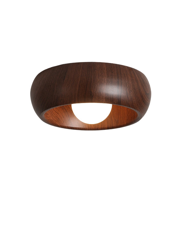 Modern Glass Metal Ceiling Light in Walnut for Indoor Lighting
