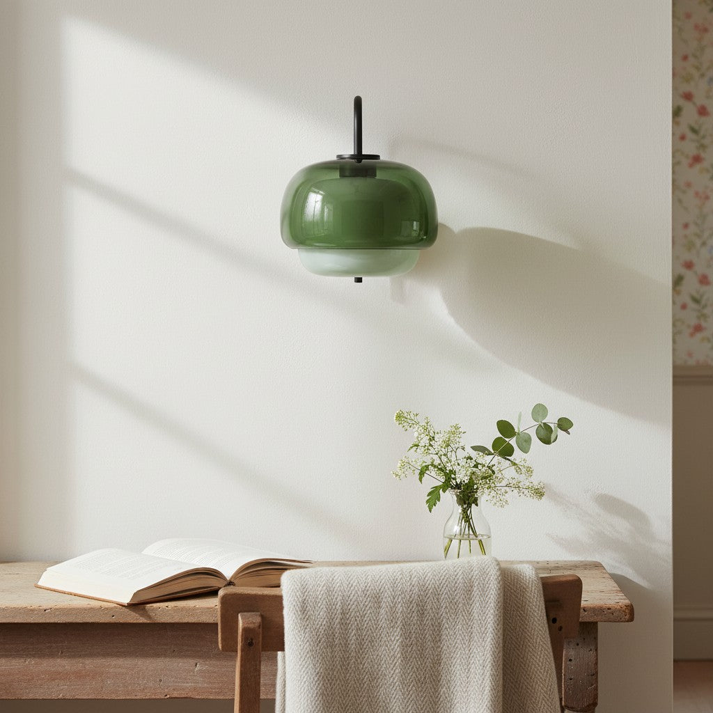 Clinco Colored Modern Vintage Glass Wall Lamp - Soft Mushroom Glow