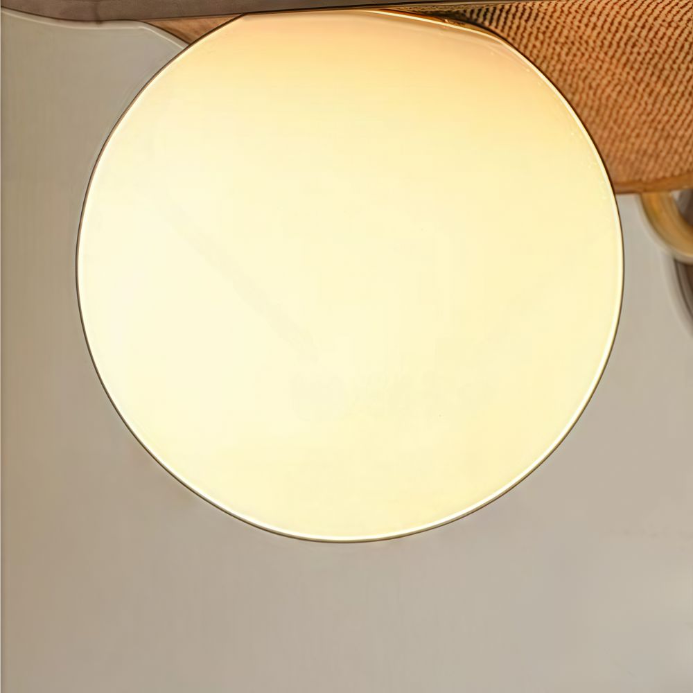 Vintage Raffia Sconce - Tiered Glass Globe Wall Lamp for Bedroom
