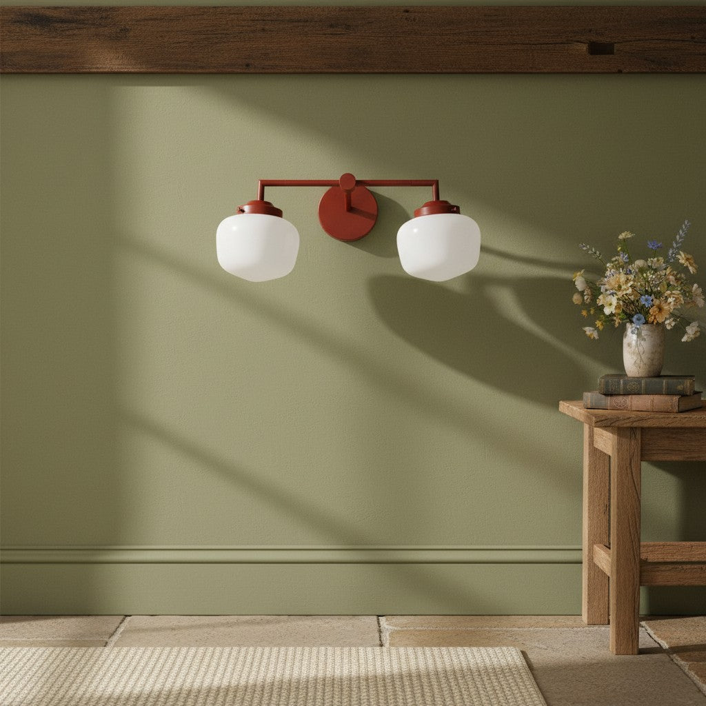 Opalume Glass Vanity Light - Vintage Inspired Bathroom Wall Lighting
