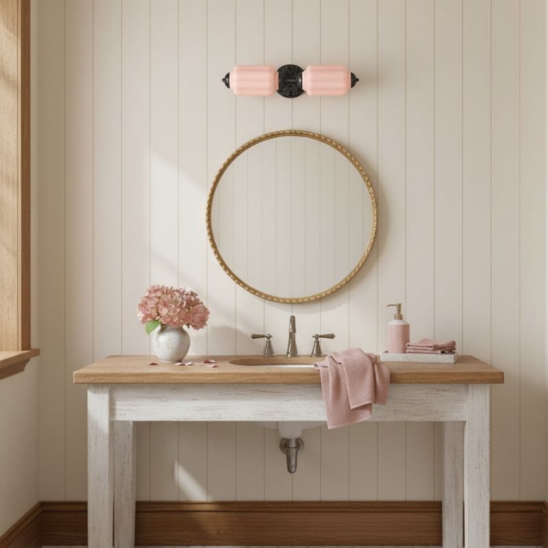 Applique murale vintage Eloise - Applique avec abat-jour en verre lanterne pour couloir