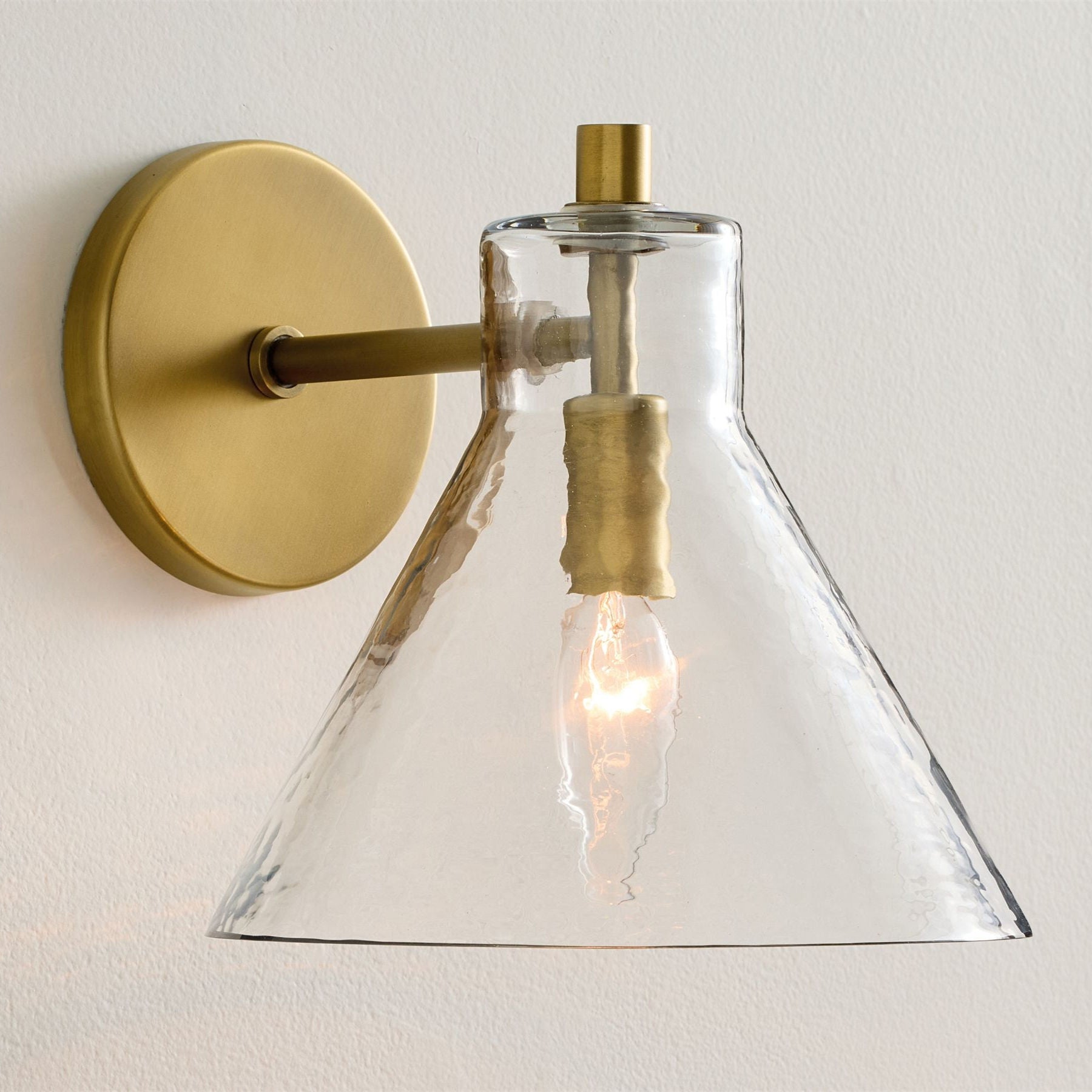 Glavira Recycled Glass Double Sconce - Indoor Brass Wall Lighting