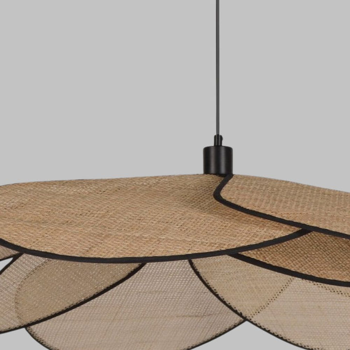Lampe suspendue en rotin naturel - Style inspiré de la lampe Okai