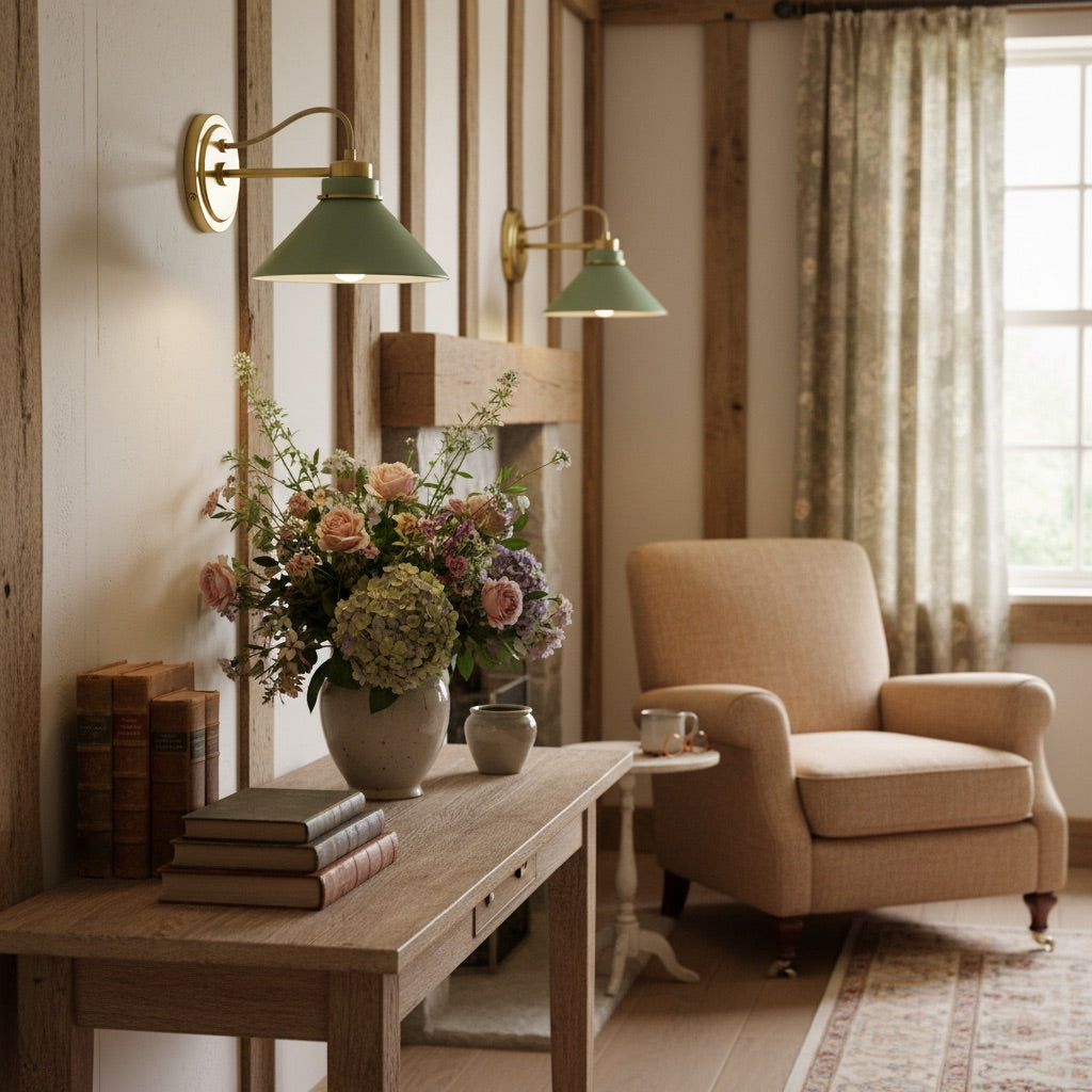 Aurenza Sconce – Farmhouse Wall Light with Metal Accents for Cozy Spaces