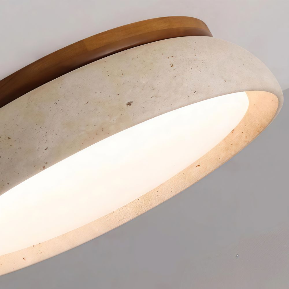 Travertine Ceiling Light - Minimalist Flush Mount Dining Lamp