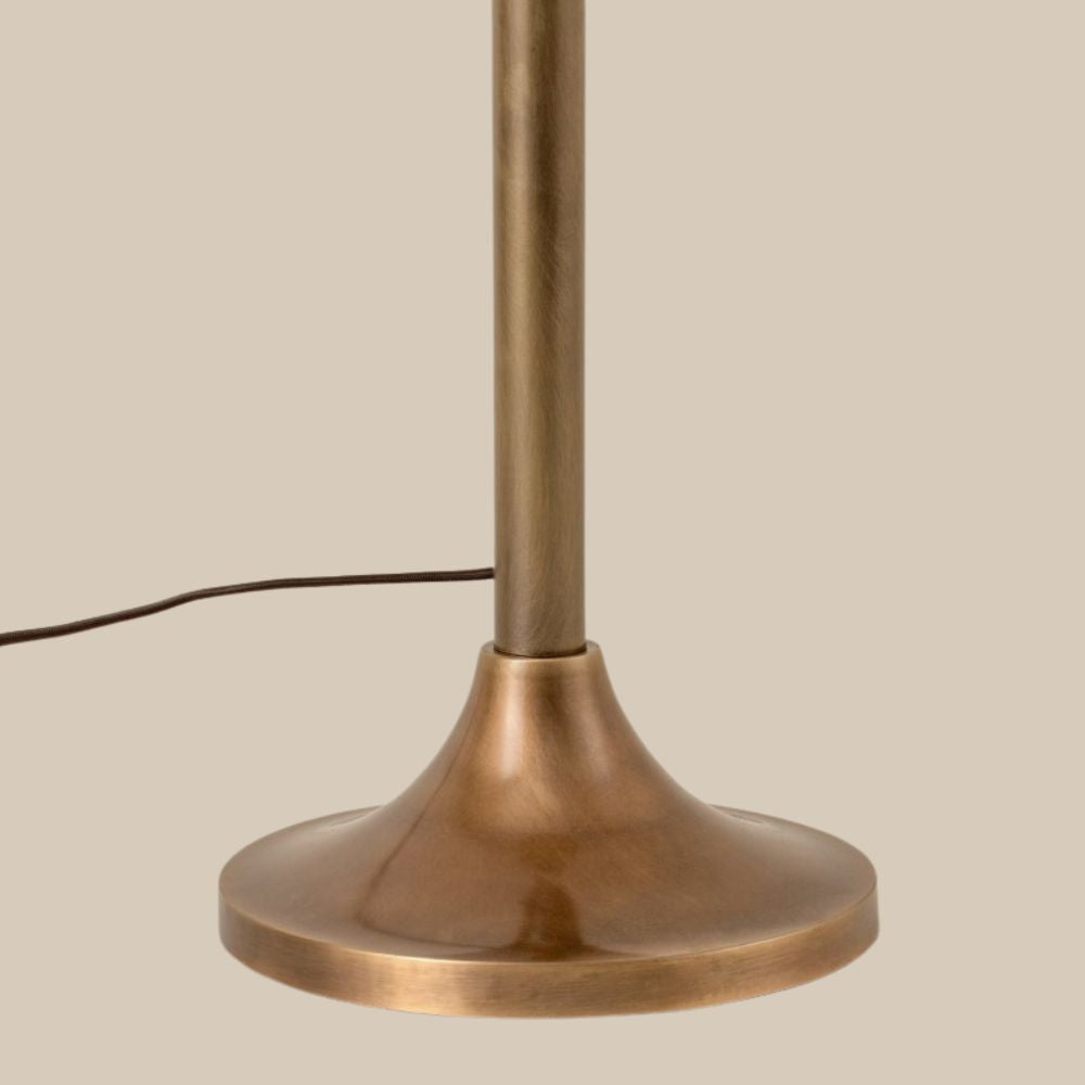 Modern Linen Floor Lamp - Drum Aged Brass Floor Lamps for Living Room