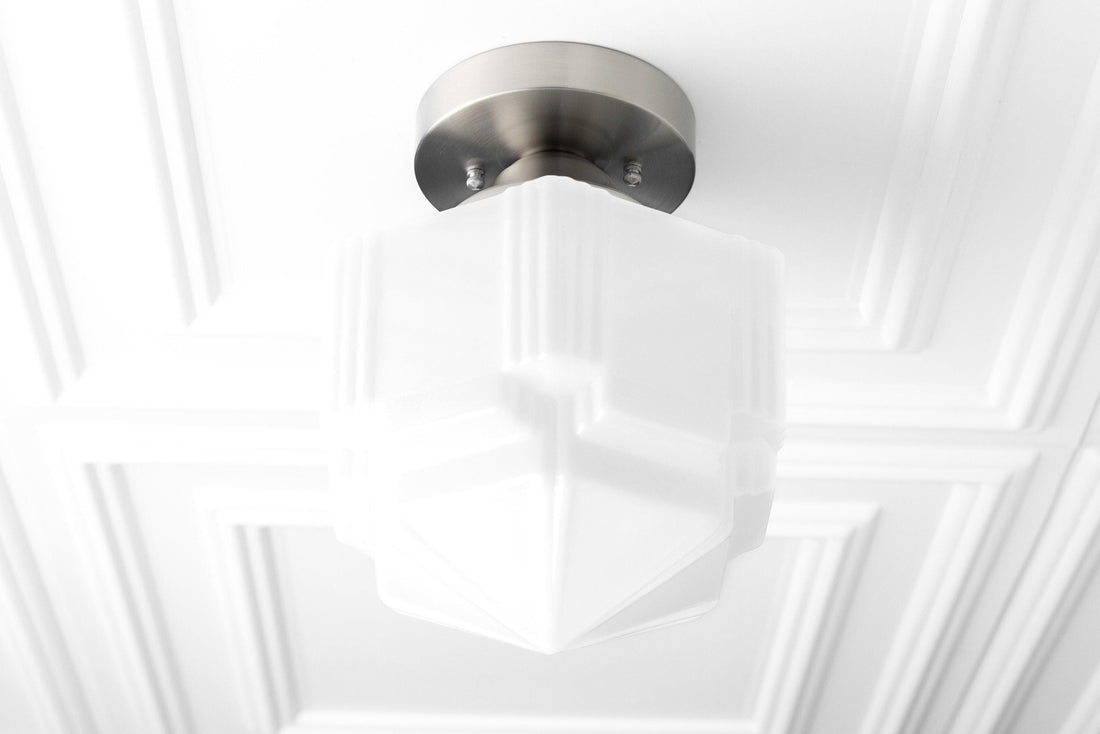 Geotower Glass Art Deco Ceiling Light - Glass Fixture - Elegant Home Lighting