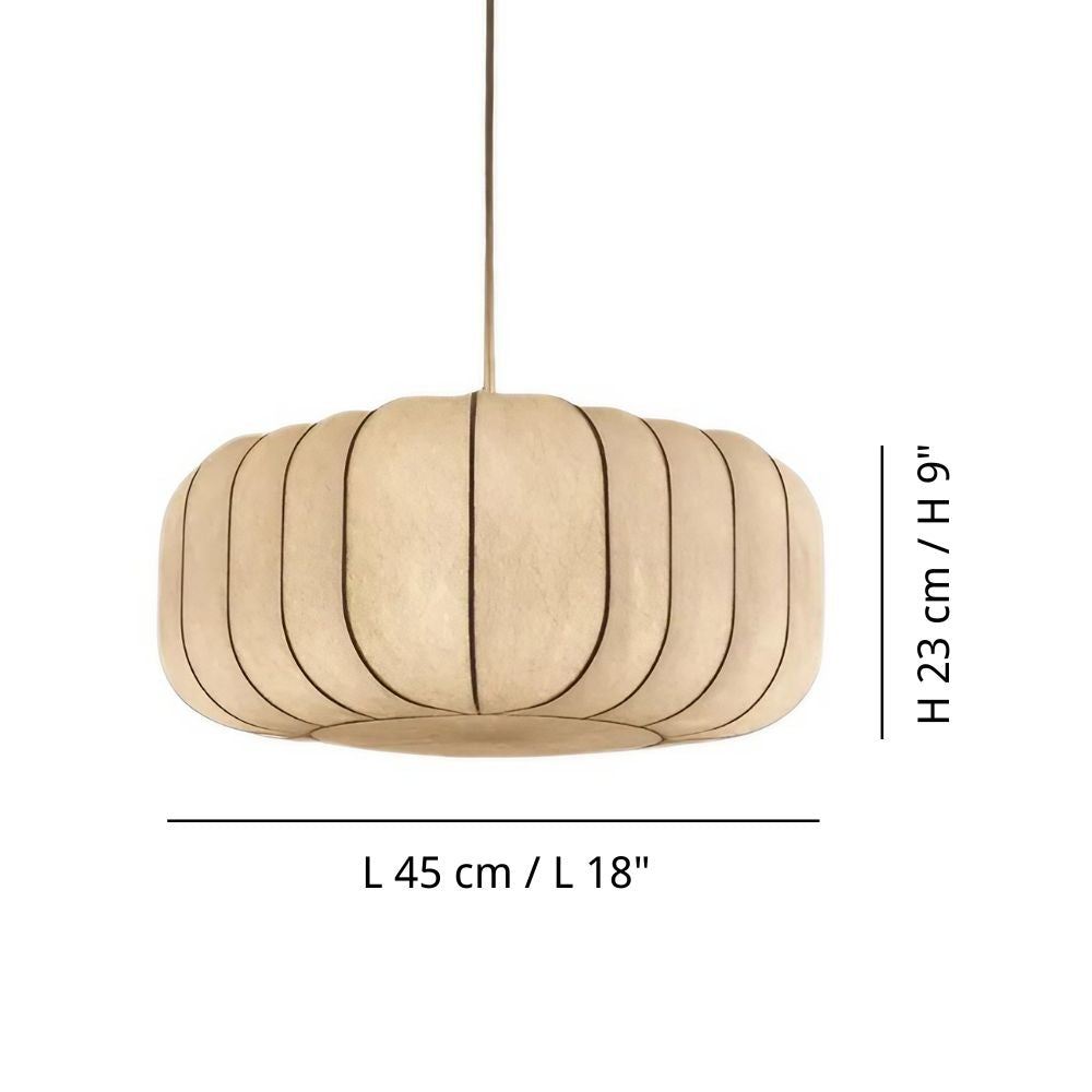Suspension en tissu - Design style lanterne à abat-jour doux