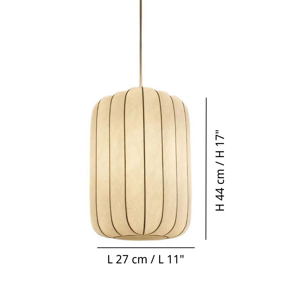 Suspension en tissu - Design style lanterne à abat-jour doux