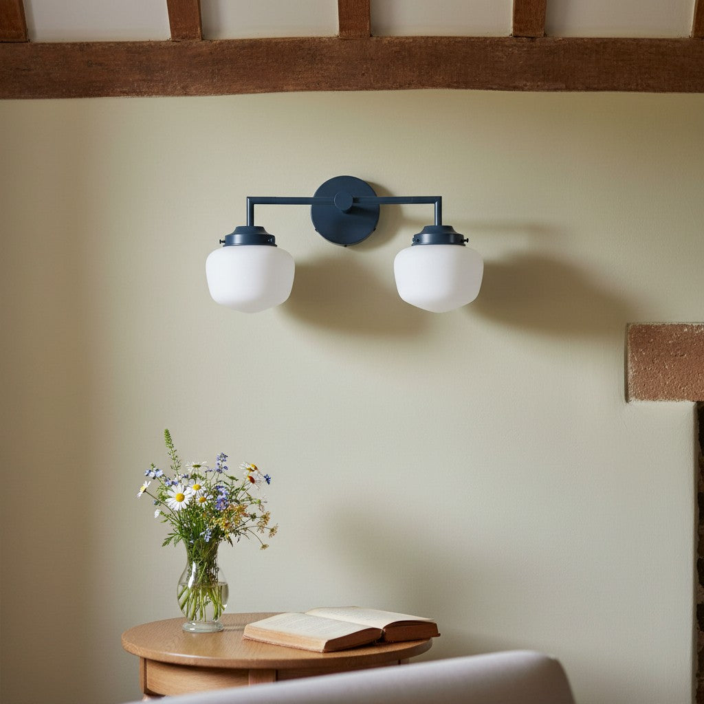 Opalume Glass Vanity Light - Vintage Inspired Bathroom Wall Lighting
