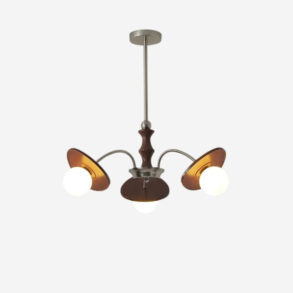 Natural Wood Globe Chandelier - Glass Ball Chandelier for Dining Room