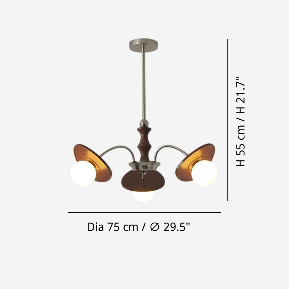 Natural Wood Globe Chandelier - Glass Ball Chandelier for Dining Room