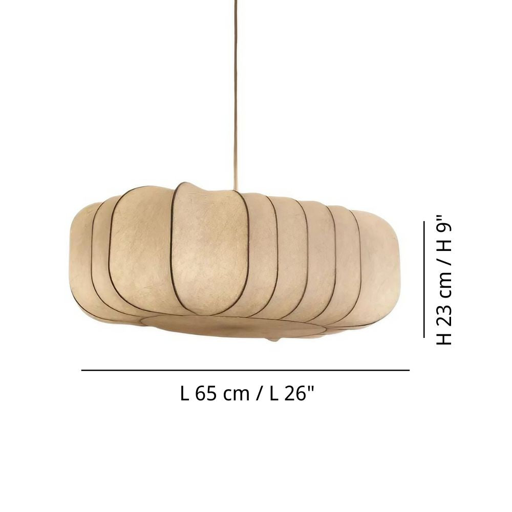 Suspension en tissu - Design style lanterne à abat-jour doux