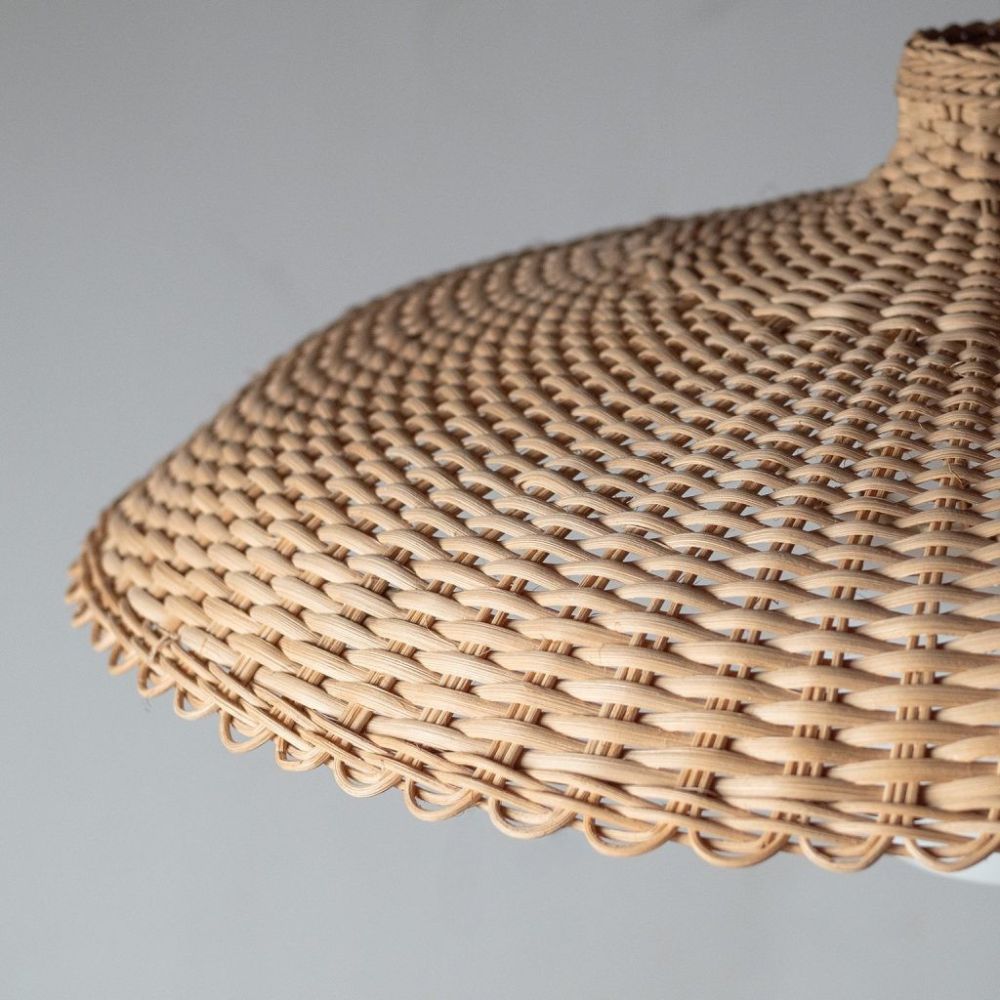 Suspension chapeau de paille en rotin - Suspension de cuisine en rotin