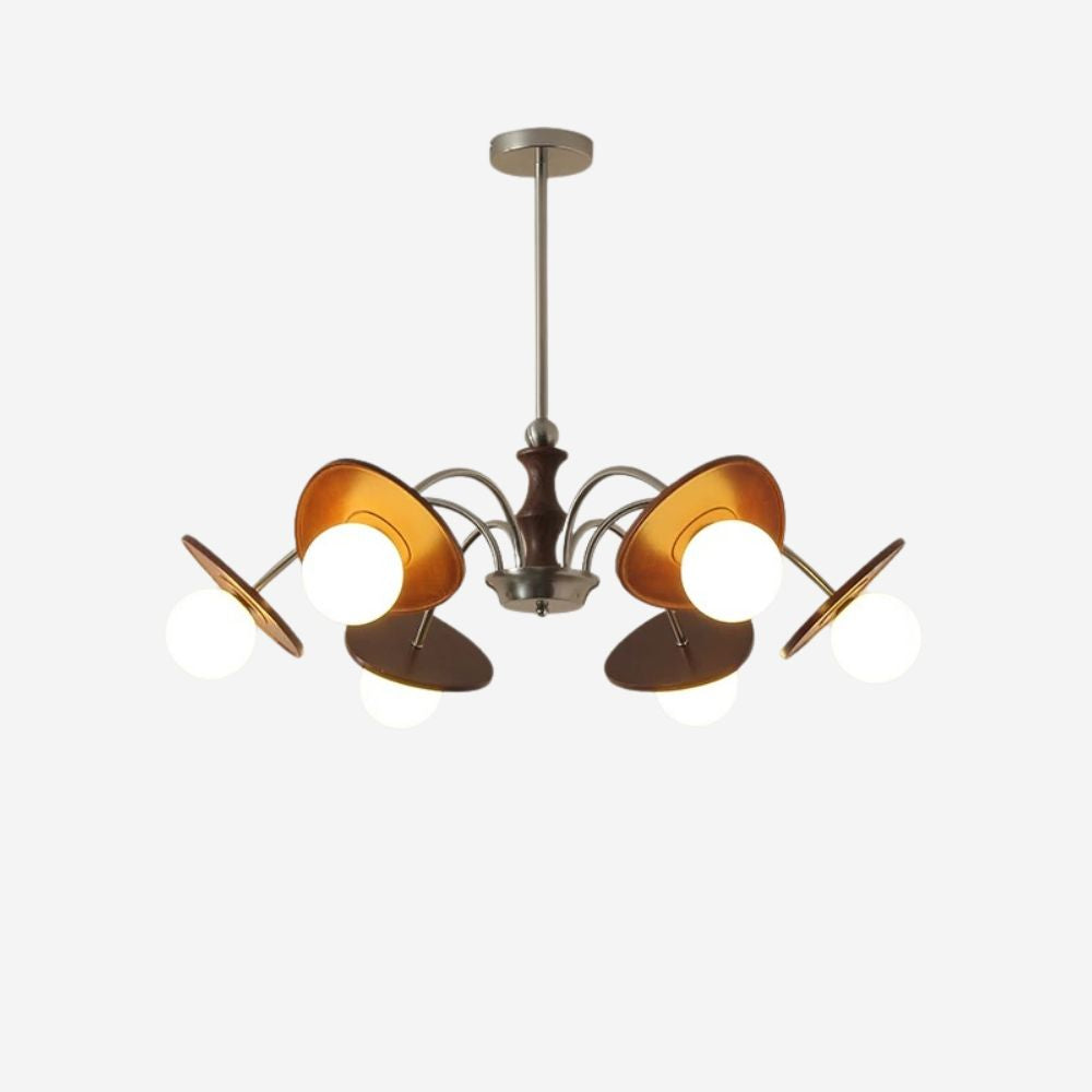 Natural Wood Globe Chandelier - Glass Ball Chandelier for Dining Room