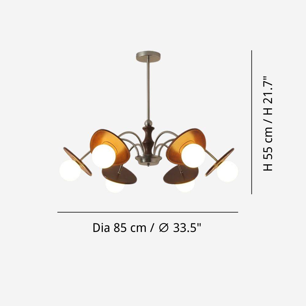 Natural Wood Globe Chandelier - Glass Ball Chandelier for Dining Room