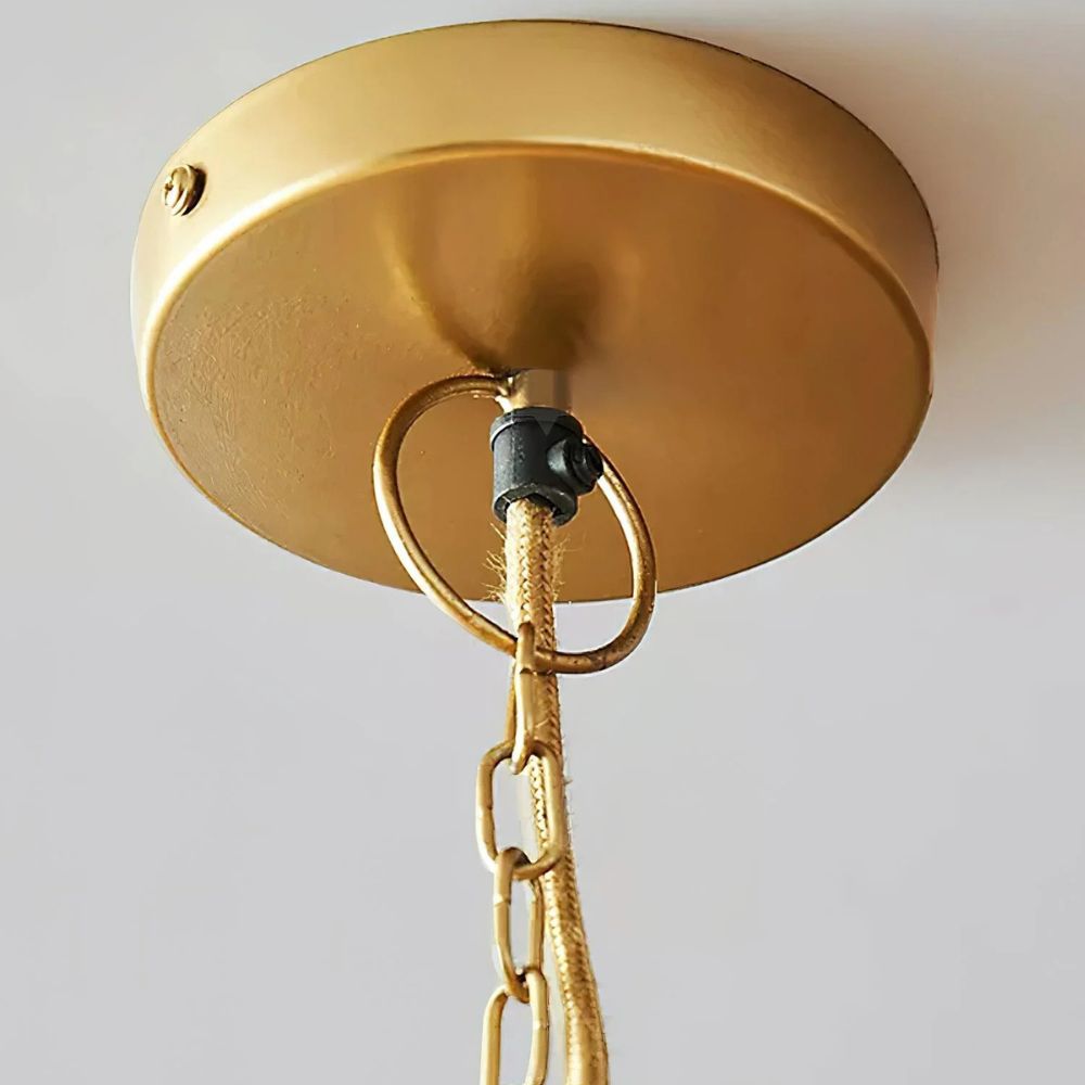 Natural Tassel Pendant Light - Cotton Cage Woven Lamp for Entryway