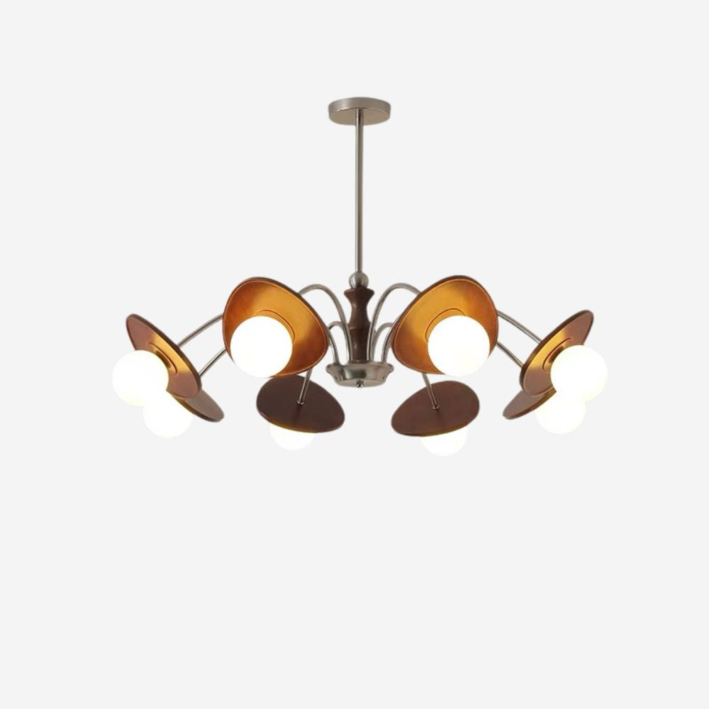 Natural Wood Globe Chandelier - Glass Ball Chandelier for Dining Room