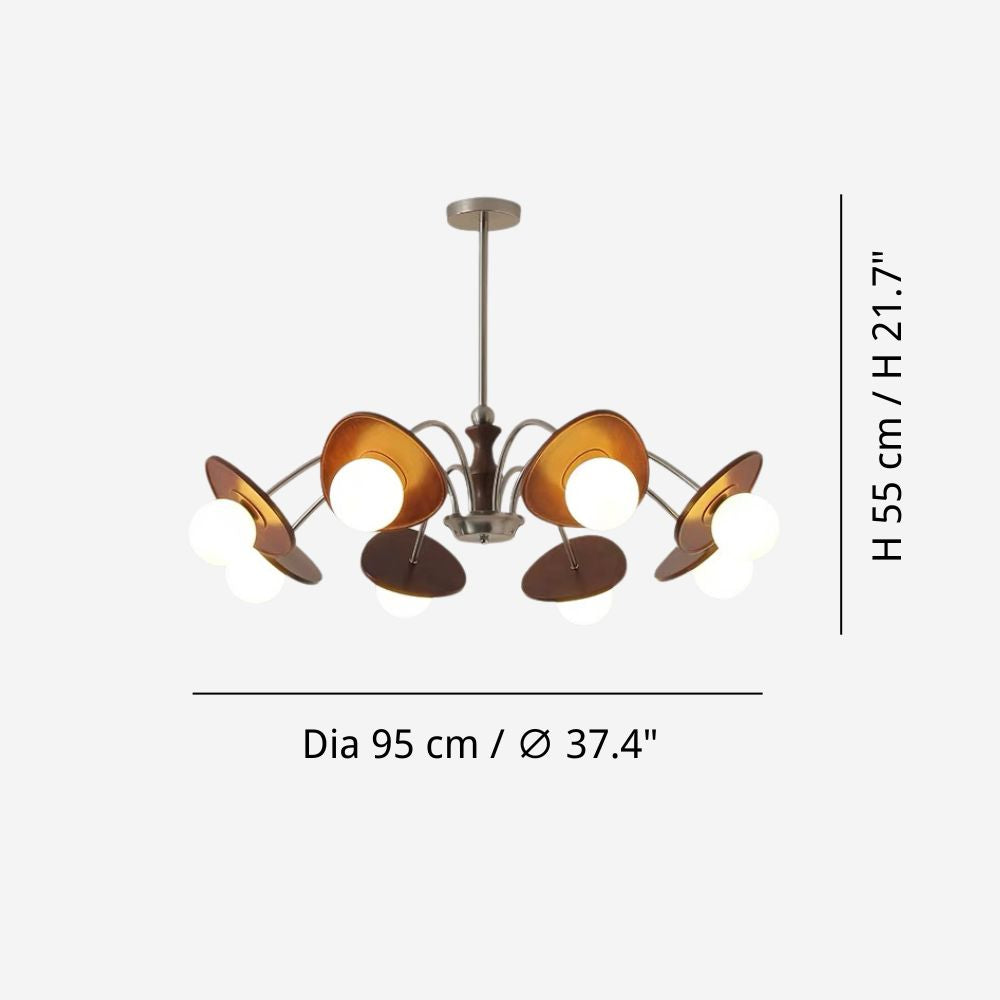 Natural Wood Globe Chandelier - Glass Ball Chandelier for Dining Room