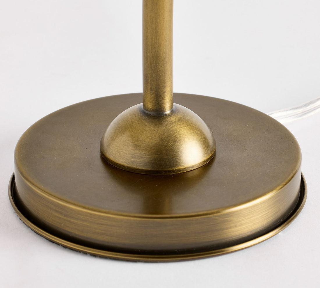 Luvora Linen Table Lamp - Vintage Brass Pleated Shade Bedside Lamp