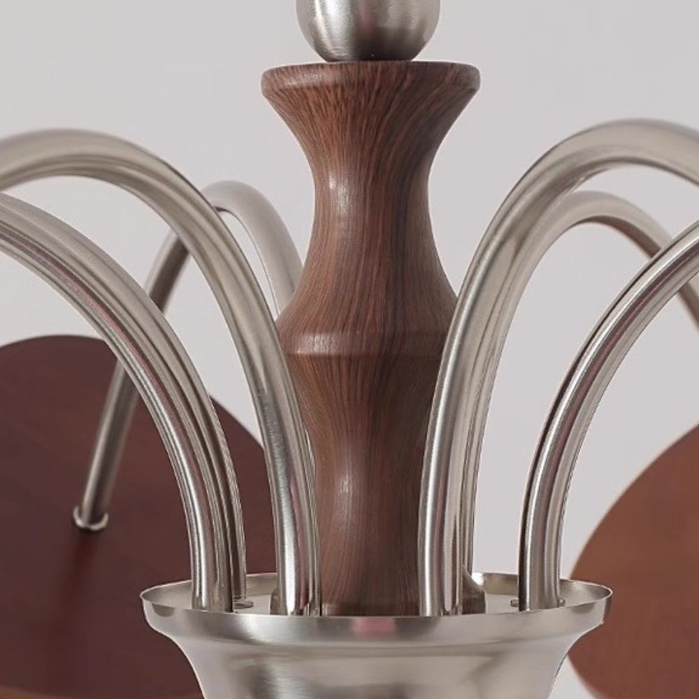 Natural Wood Globe Chandelier - Glass Ball Chandelier for Dining Room