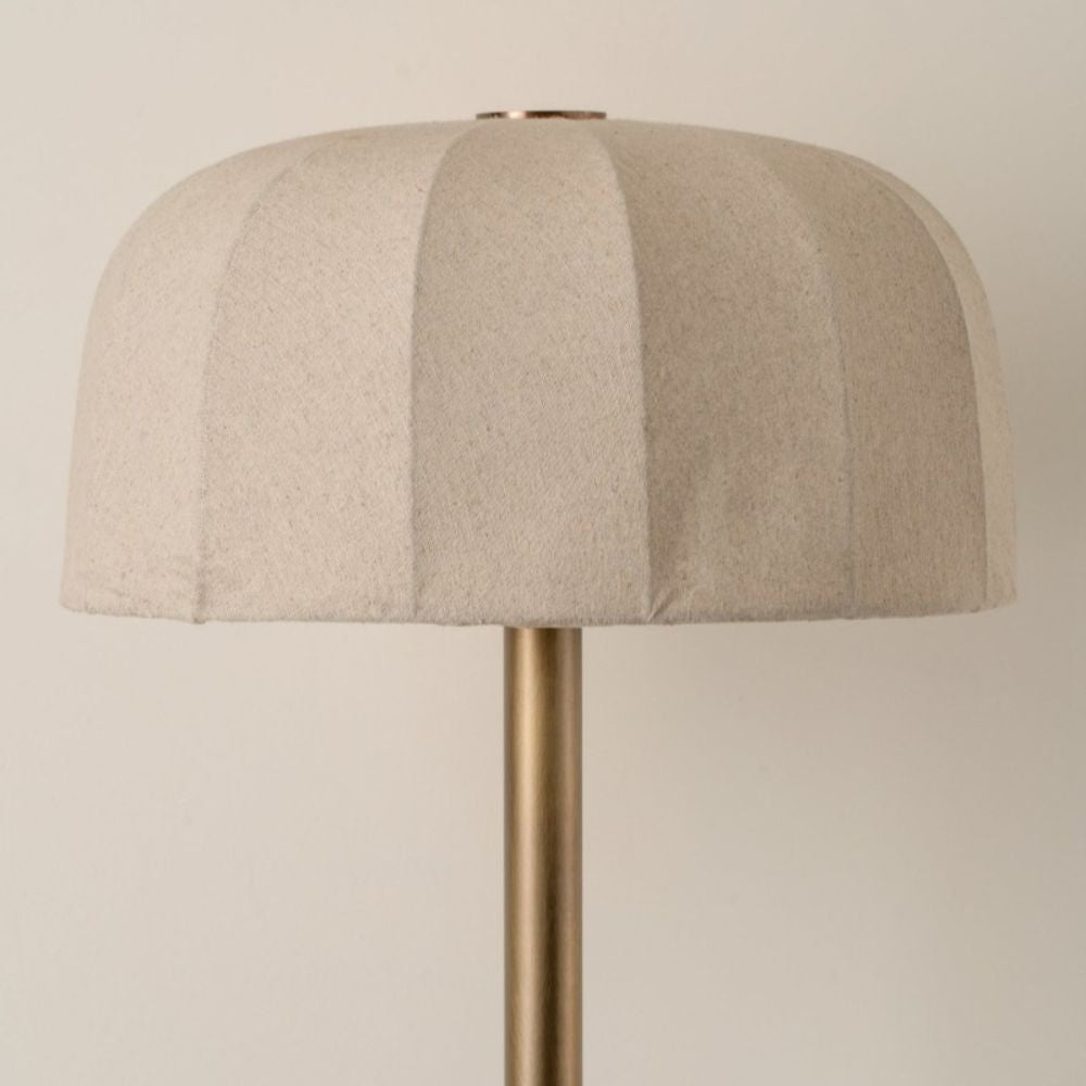 Modern Linen Floor Lamp - Drum Aged Brass Floor Lamps for Living Room
