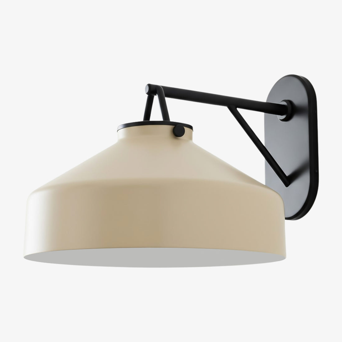 Applique murale d'extérieur minimaliste Hanton – Applique industrielle en métal mat pour espaces modernes