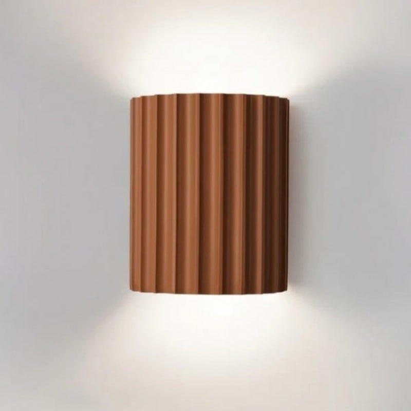 Fluted Ribbed Resin Wall Light – Minimalist Style for Hallway Decor