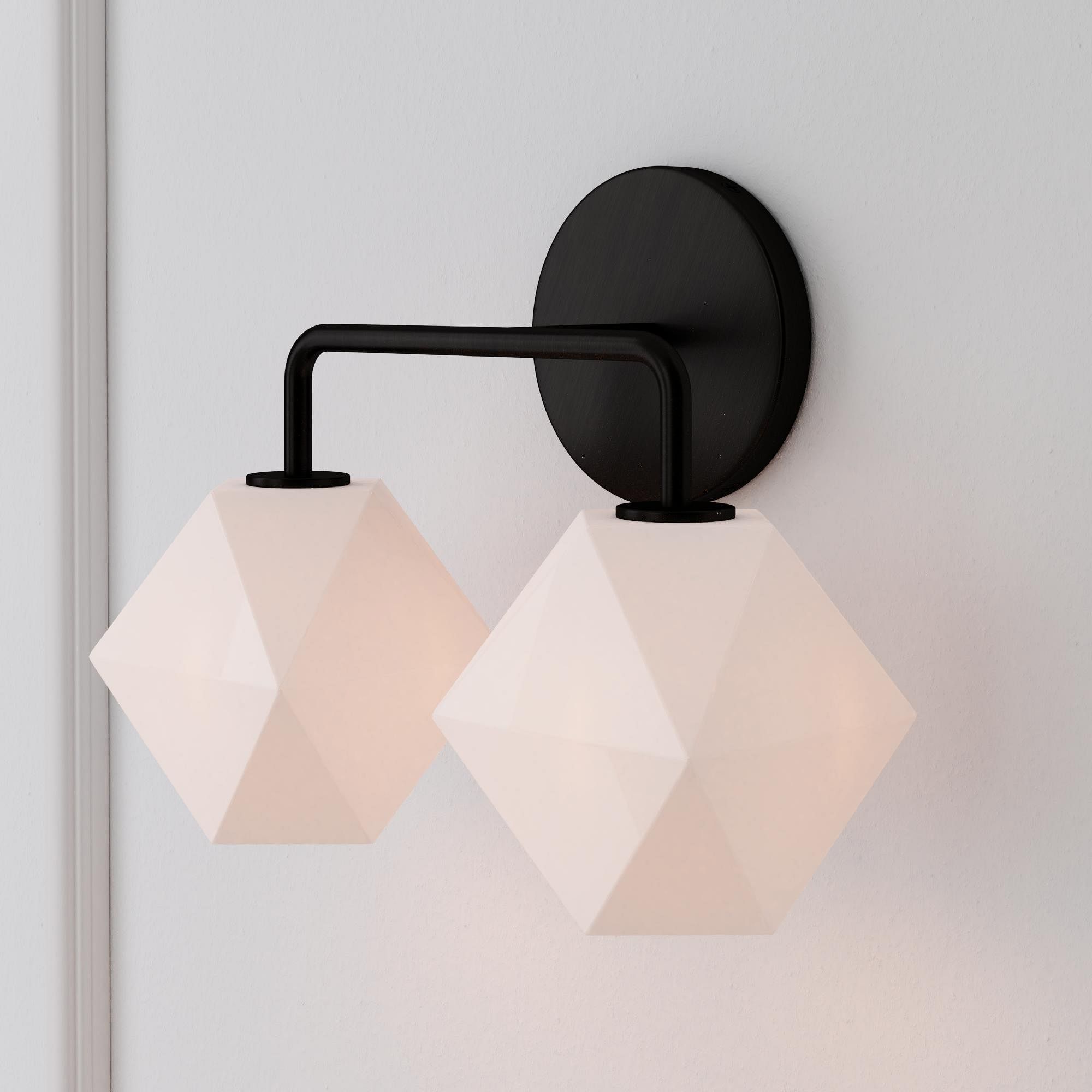 Talvior Geometric Modern Bathroom Sconce - Faceted Shade Light in Luxe Finishes