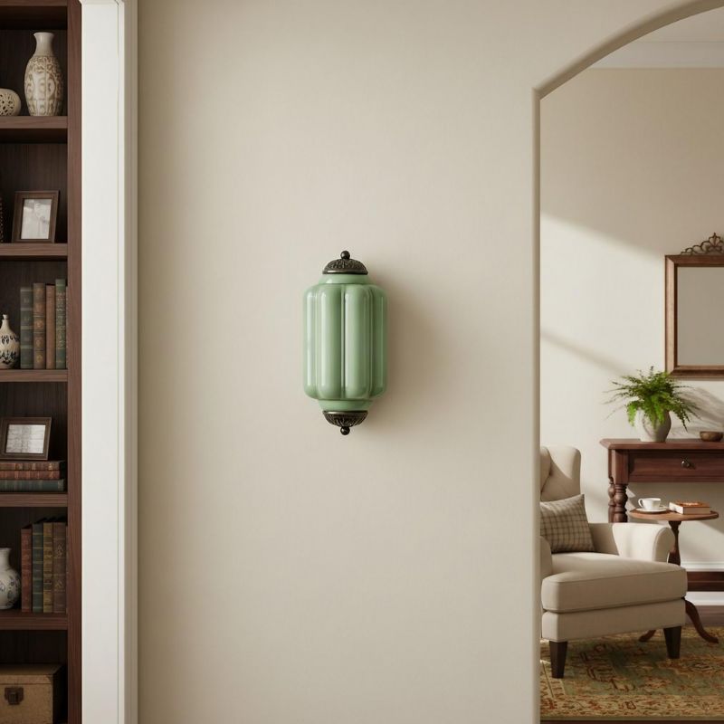 Eloise Vintage Wall Sconce - Milk Glass Flush Mount for Bedside
