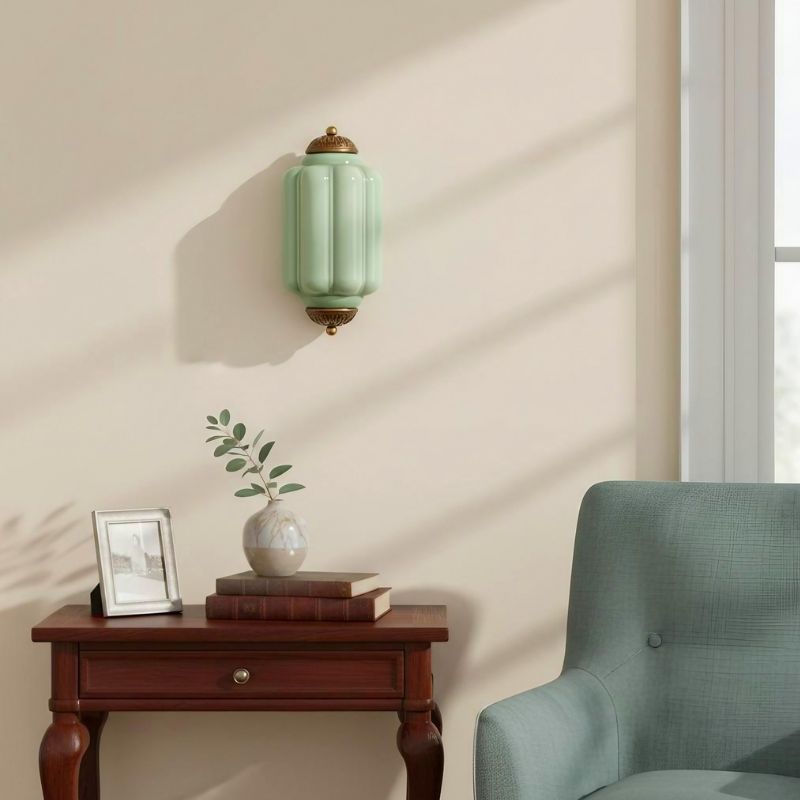 Eloise Vintage Wall Sconce - Milk Glass Flush Mount for Bedside
