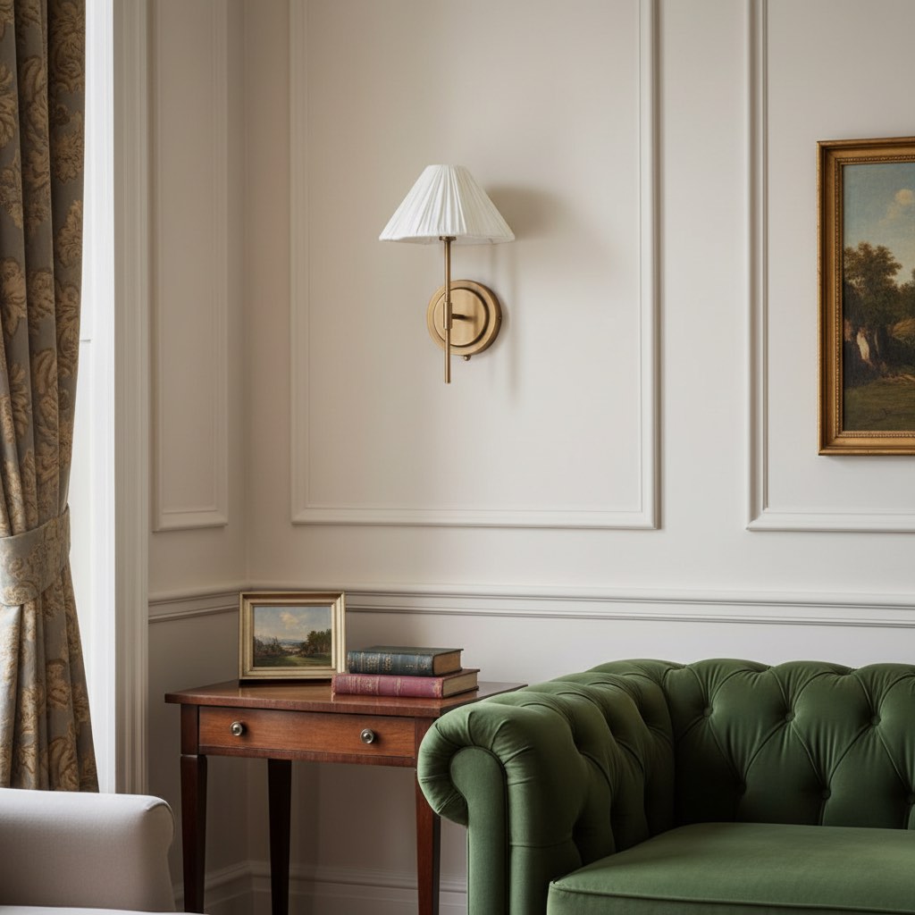 Lindi - applique murale festonnée en laiton vieilli et lin