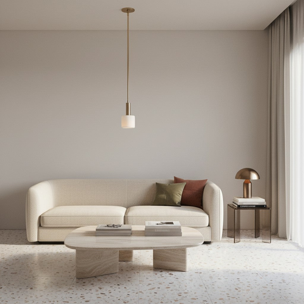 Cerova Modern Ivory Porcelain Pendant Light – Soft Organic Design for Kitchen Island