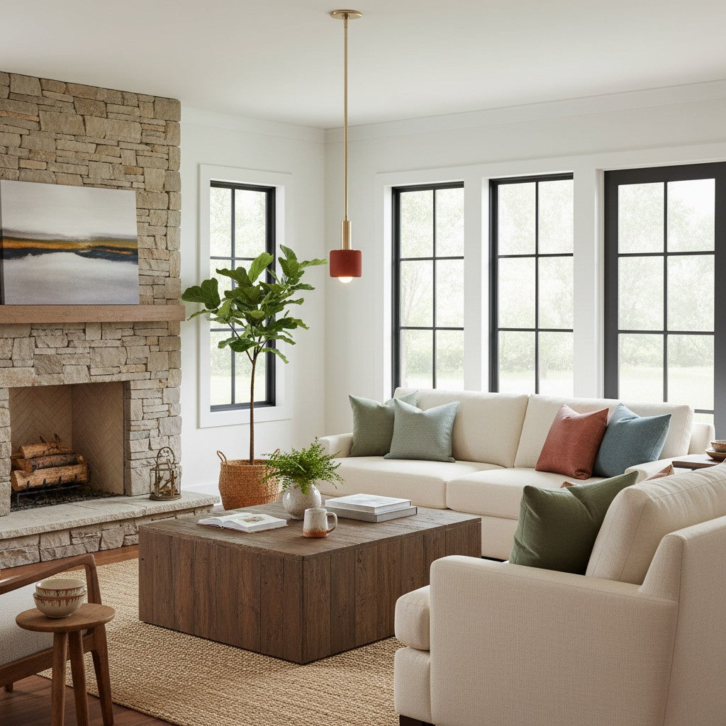 Cerova Modern Ivory Porcelain Pendant Light – Soft Organic Design for Kitchen Island