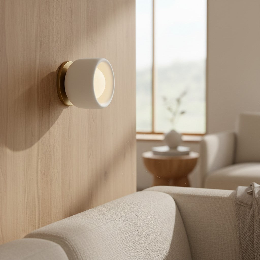 Cerova Modern Ivory Porcelain Sconce – Soft Organic Wall Light