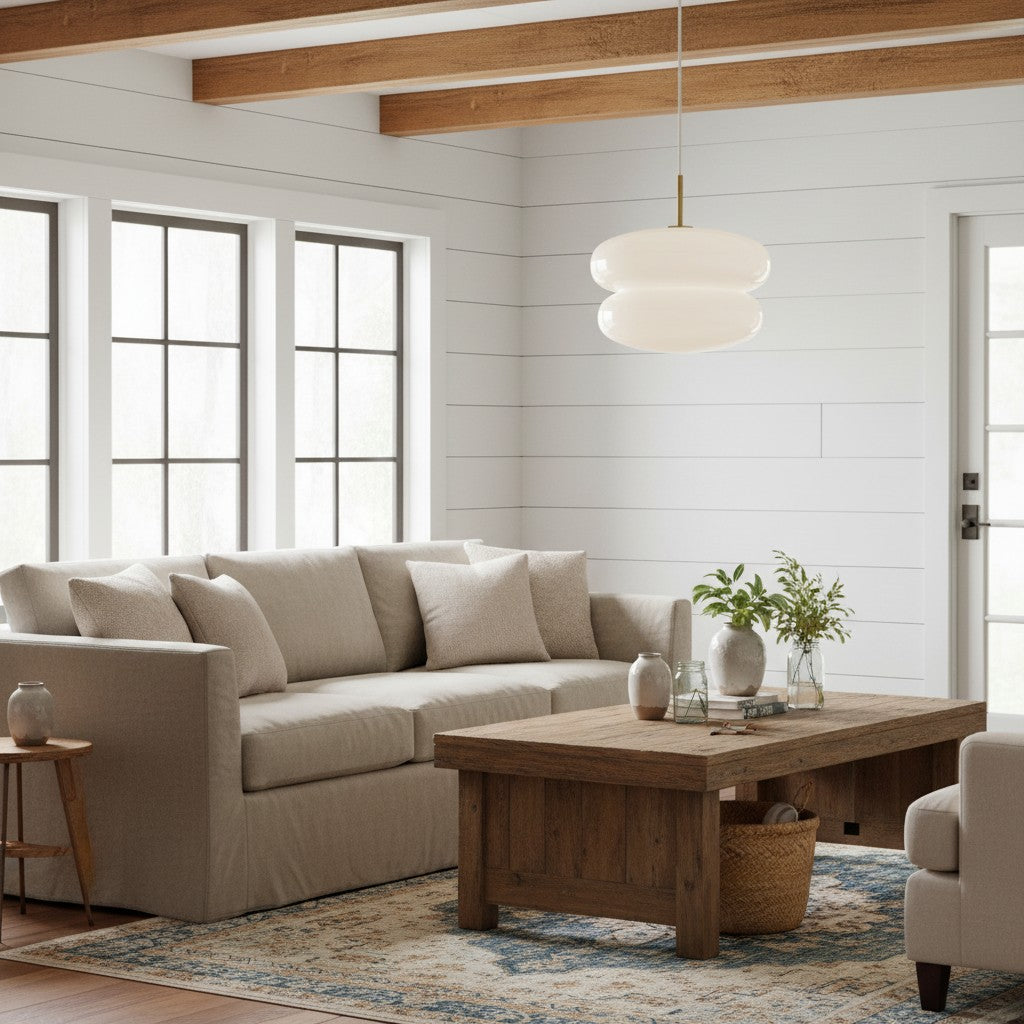 Opal Glass Pendant Lamp - Modern Hanging Lamp