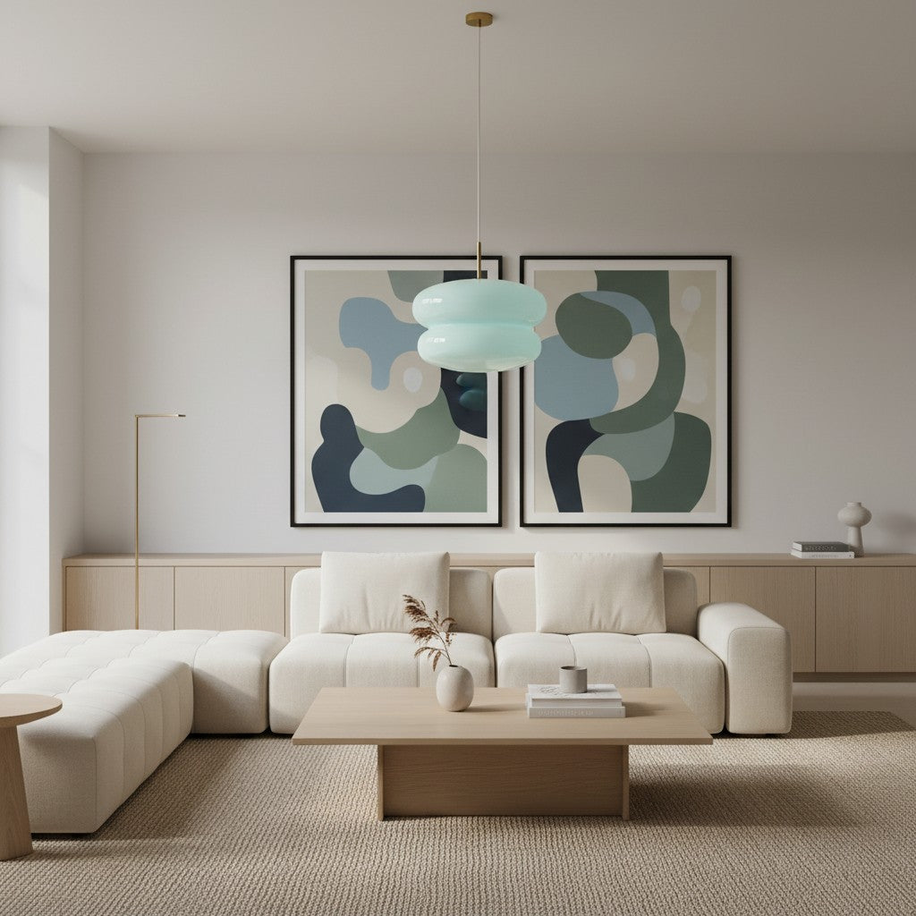 Opal Glass Pendant Lamp - Modern Hanging Lamp