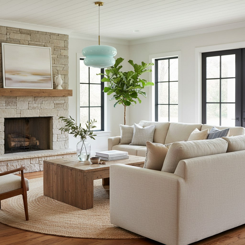 Opal Glass Pendant Lamp - Modern Hanging Lamp