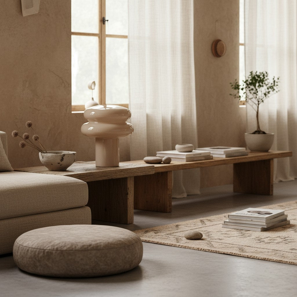 Small Opal Table Lamp - Mushroom Glass Lamp for Living Room