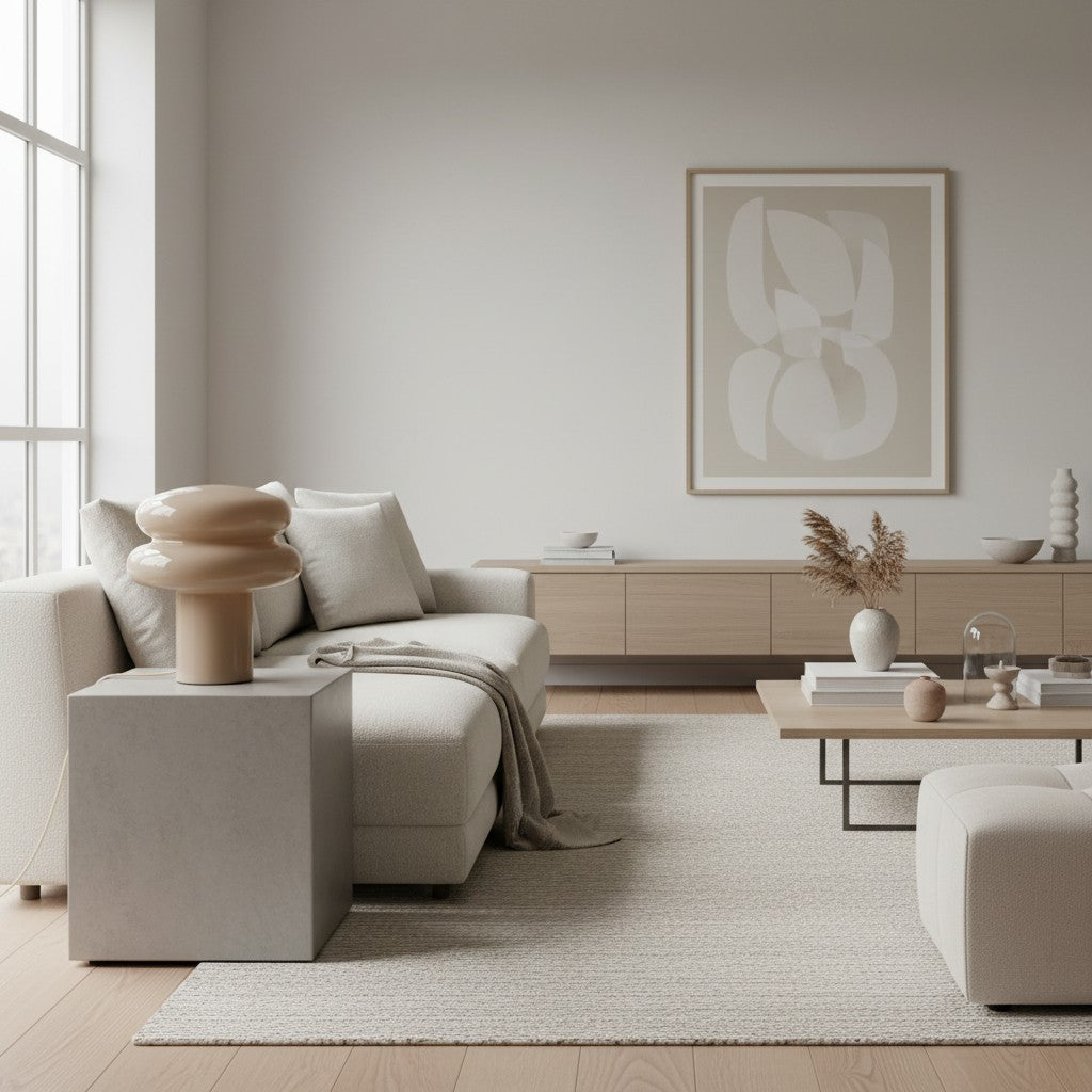 Small Opal Table Lamp - Mushroom Glass Lamp for Living Room