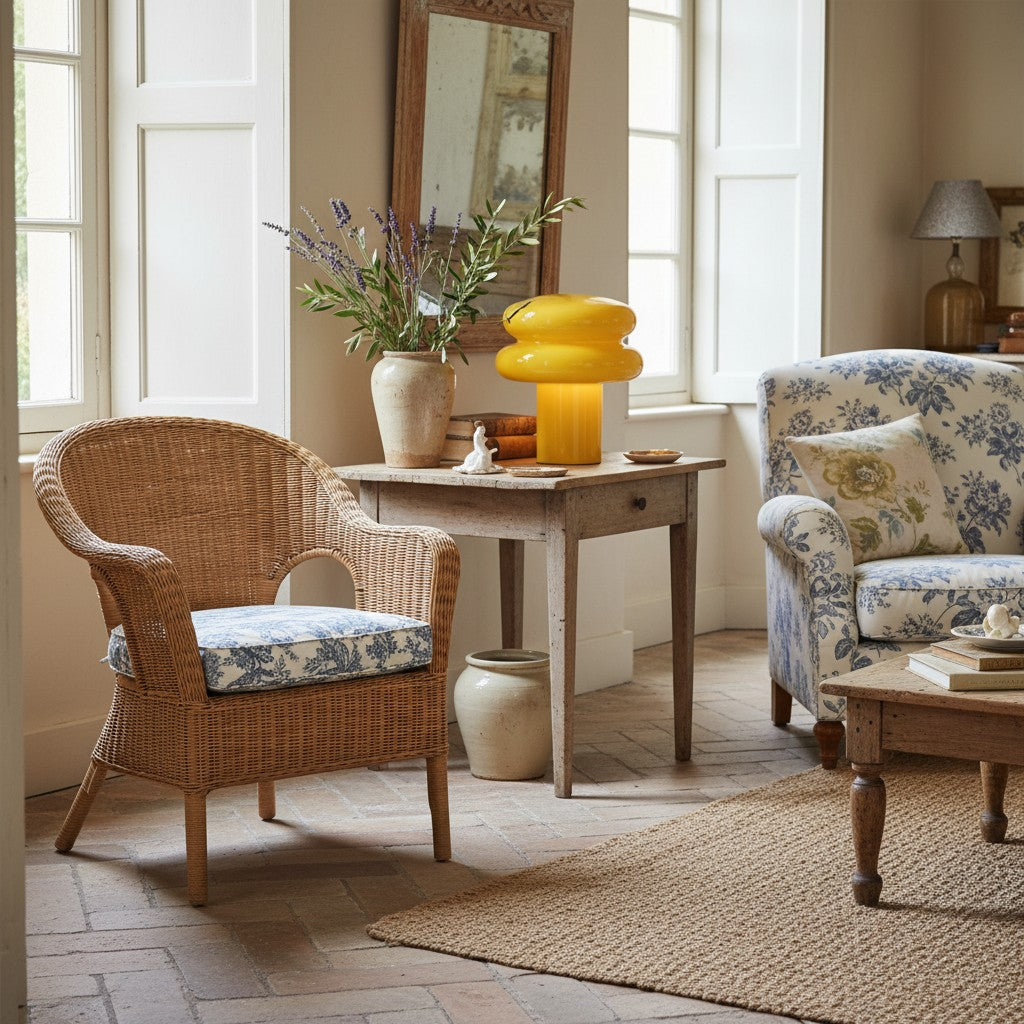 Small Opal Table Lamp - Mushroom Glass Lamp for Living Room