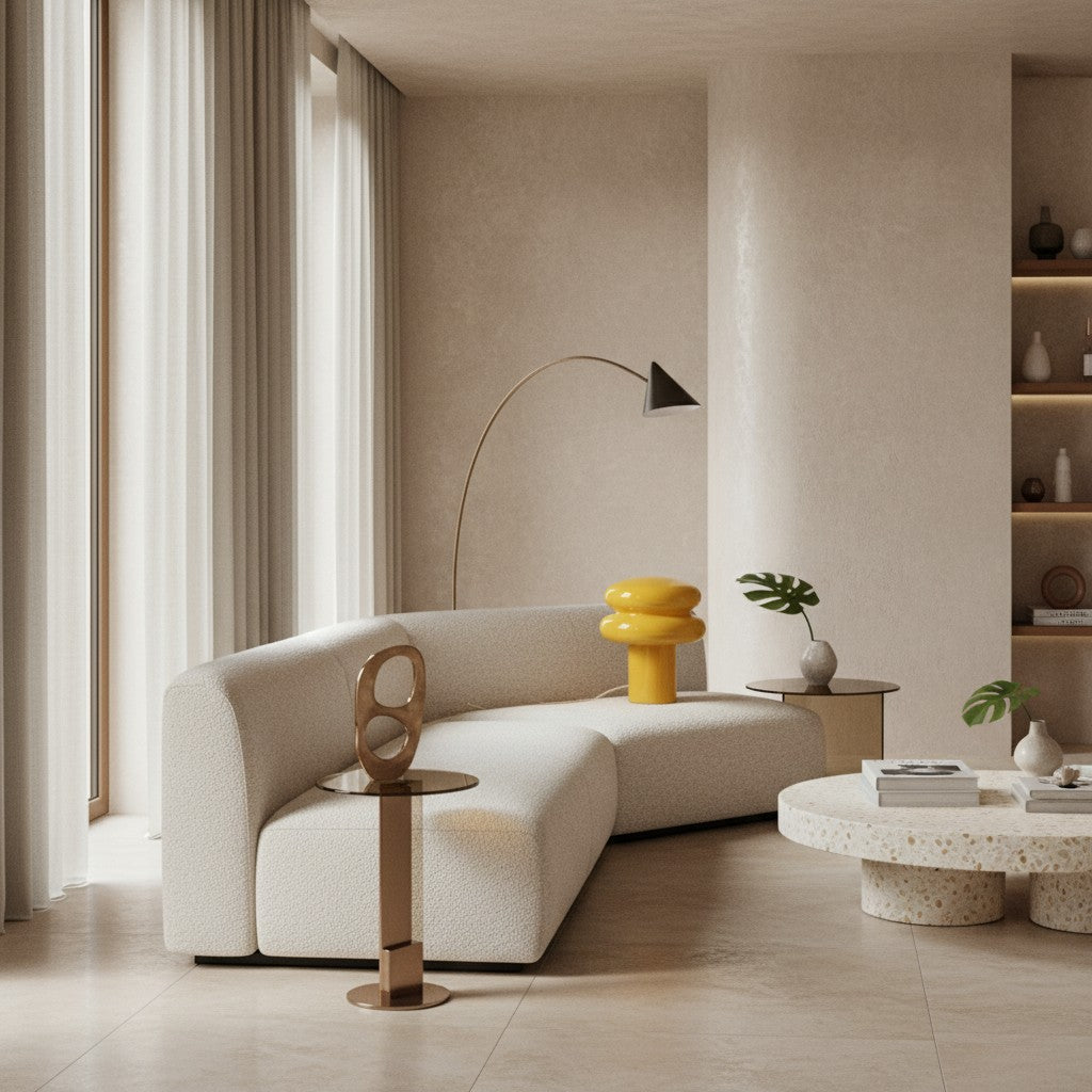 Small Opal Table Lamp - Mushroom Glass Lamp for Living Room