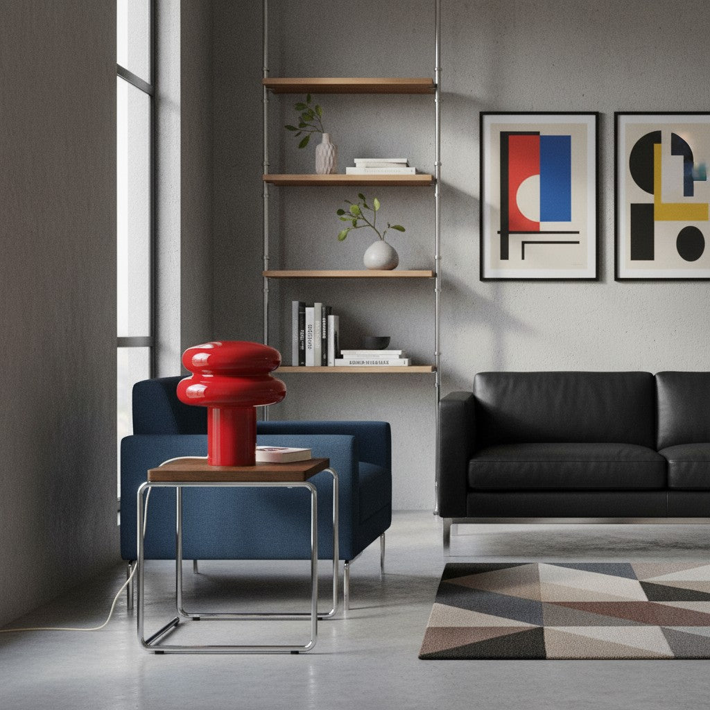 Small Opal Table Lamp - Mushroom Glass Lamp for Living Room