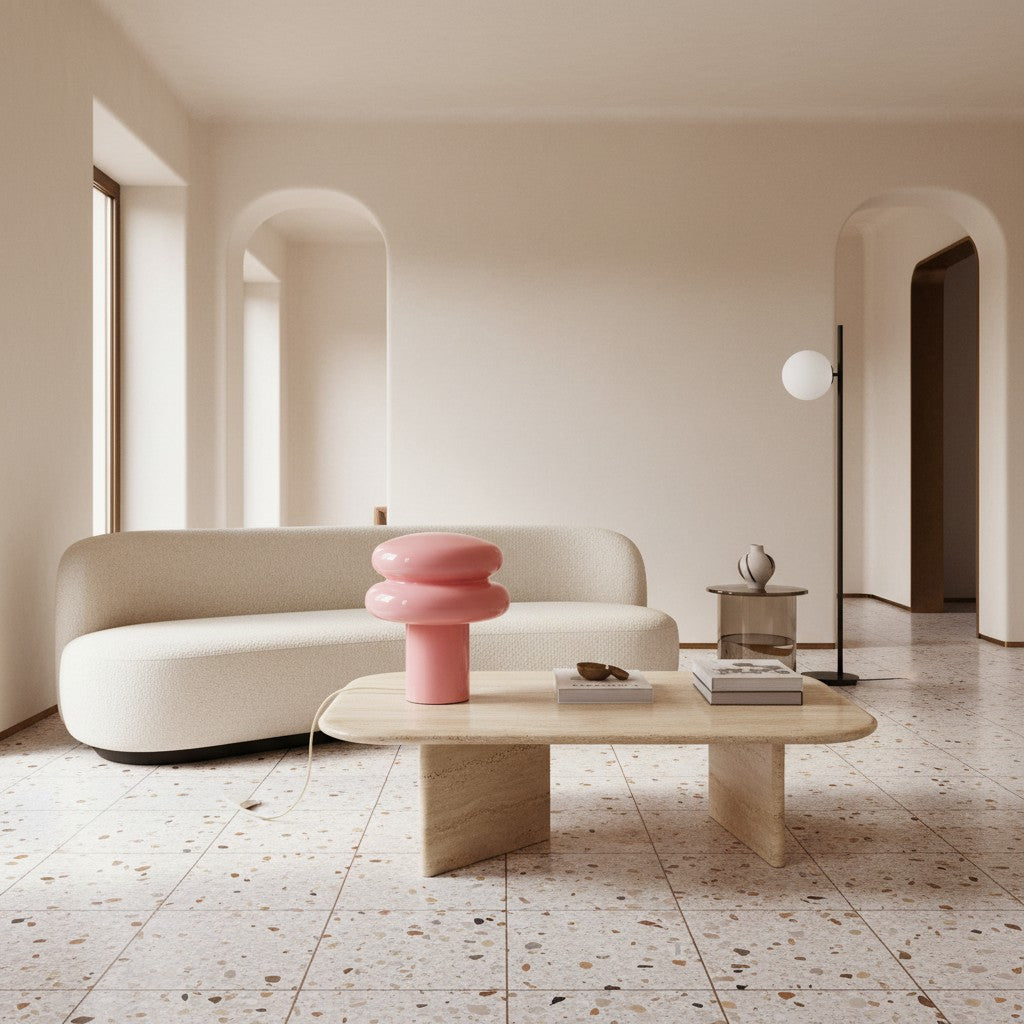 Small Opal Table Lamp - Mushroom Glass Lamp for Living Room